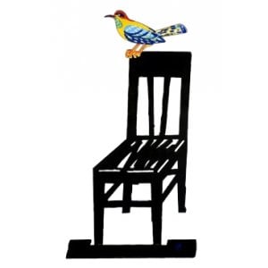 David Gerstein Free Standing Double Sided Sculpture - Bird Perched on Chair