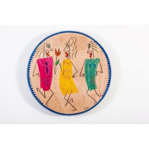 Wood Place Mat by Kakadu Art - People