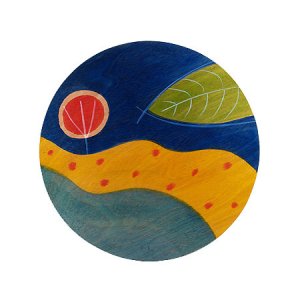 Round Placemat - Yellow Path by Kakadu Art