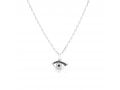 .925 Sterling Silver Necklace with Blue & White Zircons - Evil Eye Charm Pendant