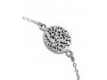 AJDesign 925 Sterling Silver Bracelet - Circular Disc with Shema Yisrael Prayer