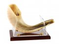 Acrylic Shofar Stand on Wood Base for Ram's Horn Shofar