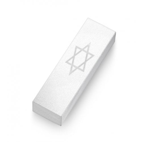 Adi Sidler Anodized Aluminum Car Mezuzah, Star Of David - White