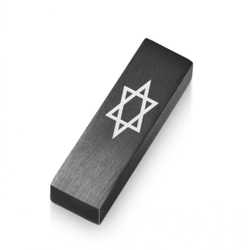 Adi Sidler Anodized Aluminum Car Mezuzah, Star of David - Black