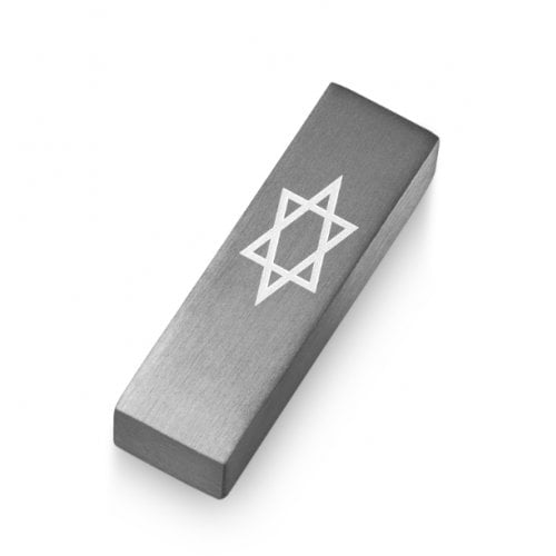 Adi Sidler Anodized Aluminum Car Mezuzah, Star of David - Gray