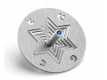 Adi Sidler Anodized Aluminum Chanukah Dreidel and Stand, Star of David - Silver