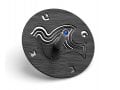 Adi Sidler Brushed Aluminum Chanukah Dreidel, Dove of Peace - Black