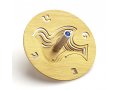 Adi Sidler Brushed Aluminum Chanukah Dreidel, Dove of Peace - Gold