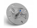 Adi Sidler Brushed Aluminum Chanukah Dreidel, Dove of Peace - Gray