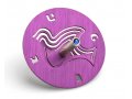 Adi Sidler Brushed Aluminum Chanukah Dreidel, Dove of Peace - Purple