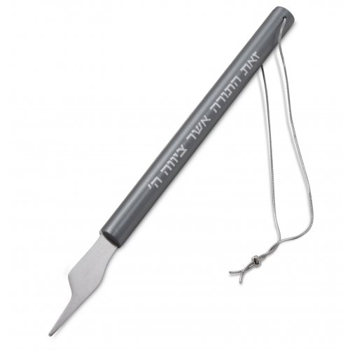 Adi Sidler Contemporary Style Torah Pointer with Etched Hebrew Words- Gray