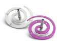 Adi Sidler Double Spiral Chanukah Dreidel Brushed Aluminum - Purple and Silver