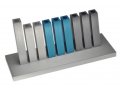 Adi Sidler Kinetic Hanukkah Menorah Aluminum - Turquoise, Gray & Silver Rods