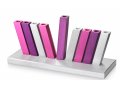 Adi Sidler Kinetic Hanukkah Menorah Aluminum - Purple Pink and Silver Rods