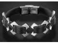 Adi Sidler Man's Black Leather with Stainless Steel X Design