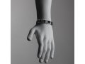 Adi Sidler Man's Bracelet, Black Leather with Four Rectangle Elements