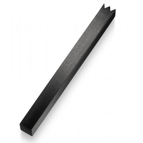 Adi Sidler Mezuzah Case, Brushed Aluminum with a Crown-Shin Cut  Black