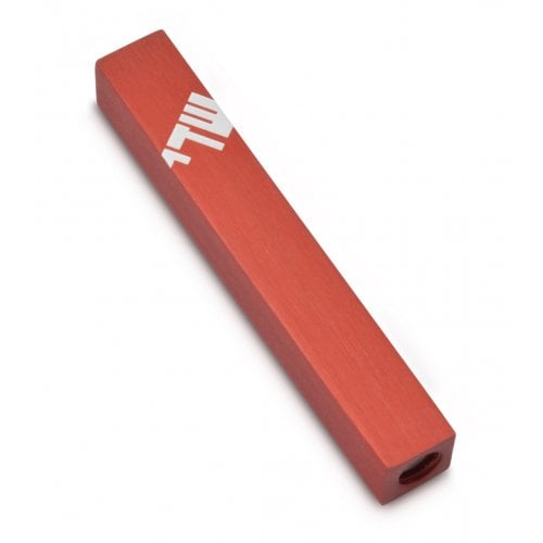 Adi Sidler Mini Mezuzah Case, Three Lettered Hebrew Divine Name - Red