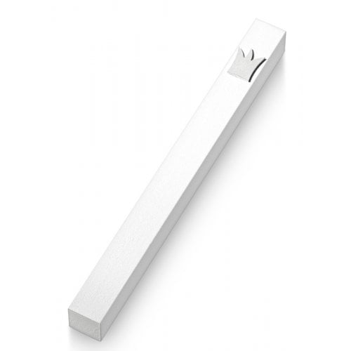 Adi Sidler Silver Crown Smooth Mezuzah Case - White