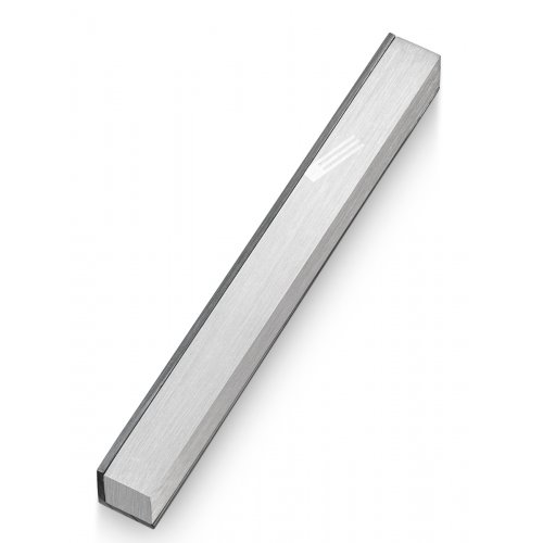 Adi Sidler Slanted Shin Letter on Edge of Mezuzah Case - Silver