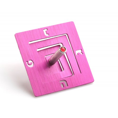 Adi Sidler Square Spiral Chanukah Dreidel Brushed Aluminum - Pink