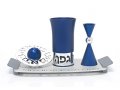 Agayof Aluminum Havdalah Set Modern Design - Blue