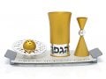 Agayof Aluminum Havdalah Set Modern Design - Gold