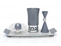 Agayof Aluminum Havdalah Set Modern Design - Gray