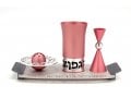 Agayof Aluminum Havdalah Set Modern Design - Pastel Pink