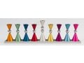 Agayof Anodized Aluminium Hourglass Hanukkah Menorah - Choice of Colors