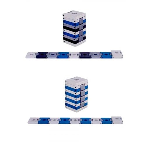 Agayof Compact Travelling Menorah, Belt Shape - Shades of Blue