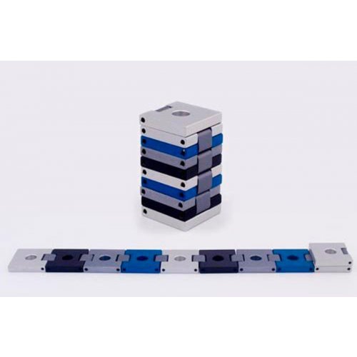 Agayof Compact Travelling Menorah, Belt Shape - Shades of Blue