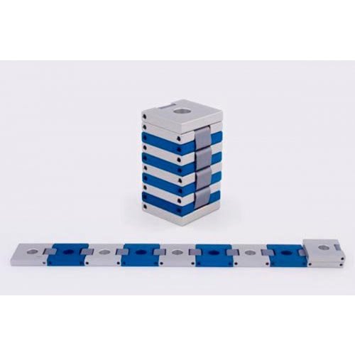 Agayof Compact Travelling Menorah, Belt Shape - Shades of Blue