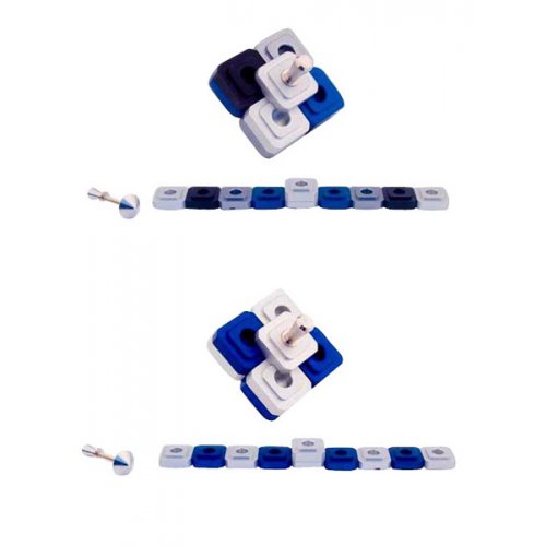 Agayof Compact Two in One Dreidel Menorah - Blue, Silver and Black Colors