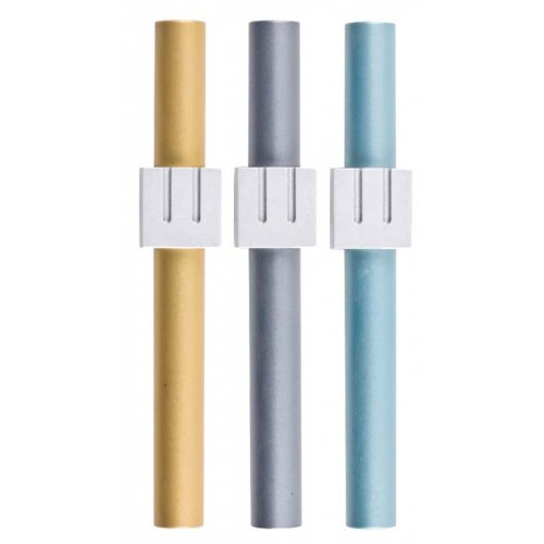 Agayof Cylinder Mezuzah Case with Square Shin, Light Colors - 5