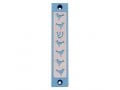 Agayof Mezuzah Case, Six Doves and Shin in Light Colors - 4 Inches Height