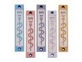 Agayof Mezuzah Case with Healing Snake Image in Light Colors - 4 Inches Height