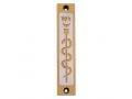 Agayof Mezuzah Case with Healing Snake Image in Light Colors - 4 Inches Height