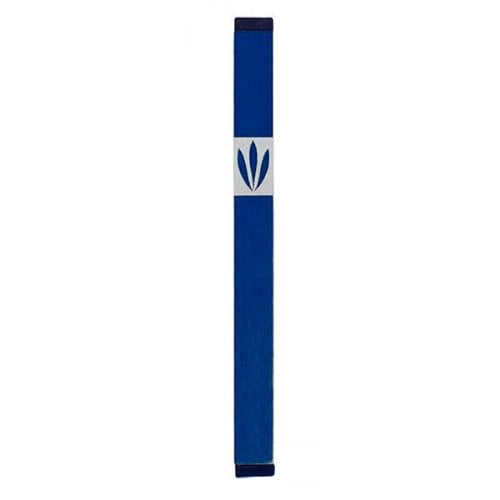 Agayof Mezuzah Case with Shin of Three Leaves, Dark Colors - 6 Inches Height