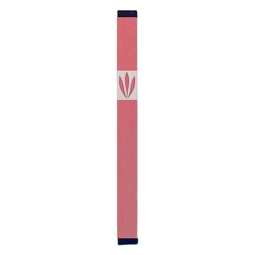 Agayof Mezuzah Case with Shin of Three Leaves, Light Colors - 4 Inches Height