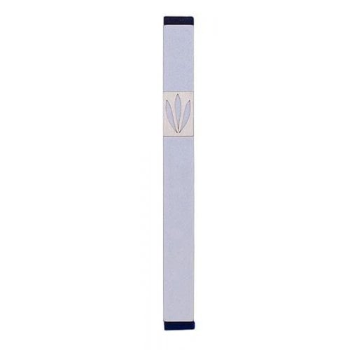 Agayof Mezuzah Case with Shin of Three Leaves, Light Colors - 5 Inches Height