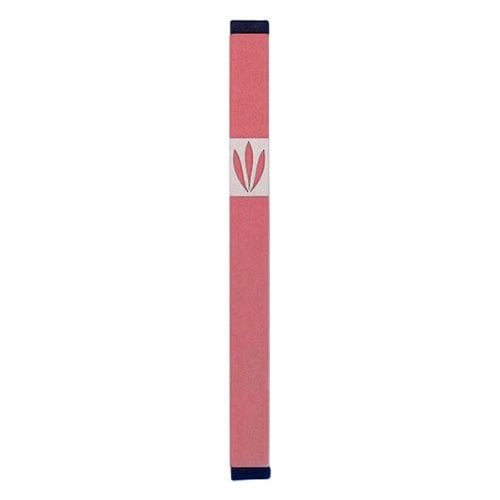 Agayof Mezuzah Case with Shin of Three Leaves, Light Colors - 7 Inches Height