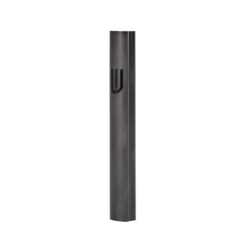 Aluminum Mezuzah Case, Black with Decorative Side Stripe  Various Lengths