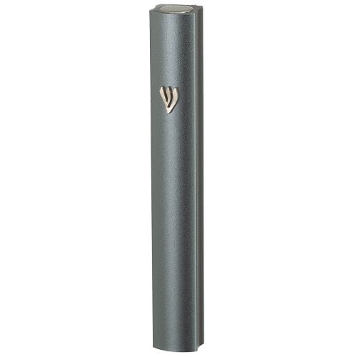 Aluminum Mezuzah Case with Side Channel - Dark Gray