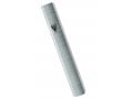 Aluminum Semi-Rounded Mezuzah Case, Metallic Silver-Gray and White Stripes