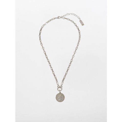 Amaro Handmade Silver Plated Antique Coin Necklace