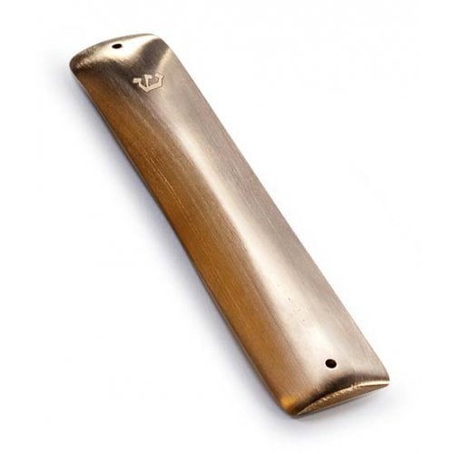 Anat Basanta Contemporary Style Brass Mezuzah Case - 6.7 Height