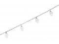 Anklet, Silver Rhodium with Silver Hamsas