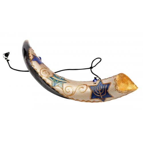 Anointing Painted Yemenite Shofar - Star of David