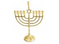 Antique Style Chanukah Menorah with Star of David, for Candles - 10 Inches